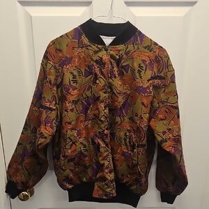 VINTAGE Colorful Patterned Bomber Jacket